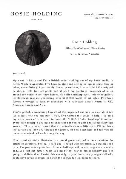 100 Art Sales Roadmap: How To Start Selling Your Art E-book