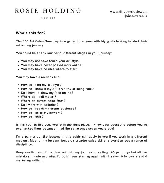 100 Art Sales Roadmap: How To Start Selling Your Art